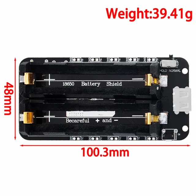18650 Lithium Battery Shield V8 Mobile Power Expansion Board Module 5V/3A 3V/1A Micro USB For Arduino ESP32 ESP8266 - 画像 (4)