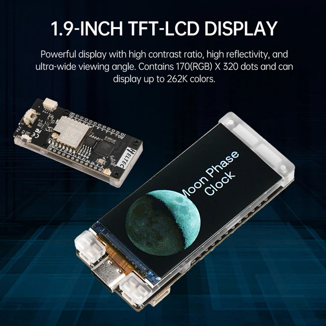Esp32-S3R8 Bluetooth Wifi Development Board Module Meshtastic Lora Wan Protocol T190 1.9-Inch Tft-Lcd Display - Imagen 3