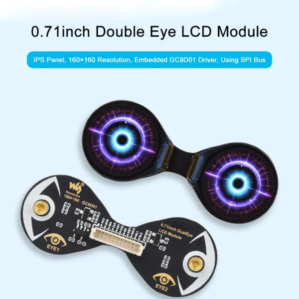 0.71inch Double Eye Round LCD Display Module Option SPI 160x160 65K Colors For Arduino Raspberry Pi ESP32 Pico STM32