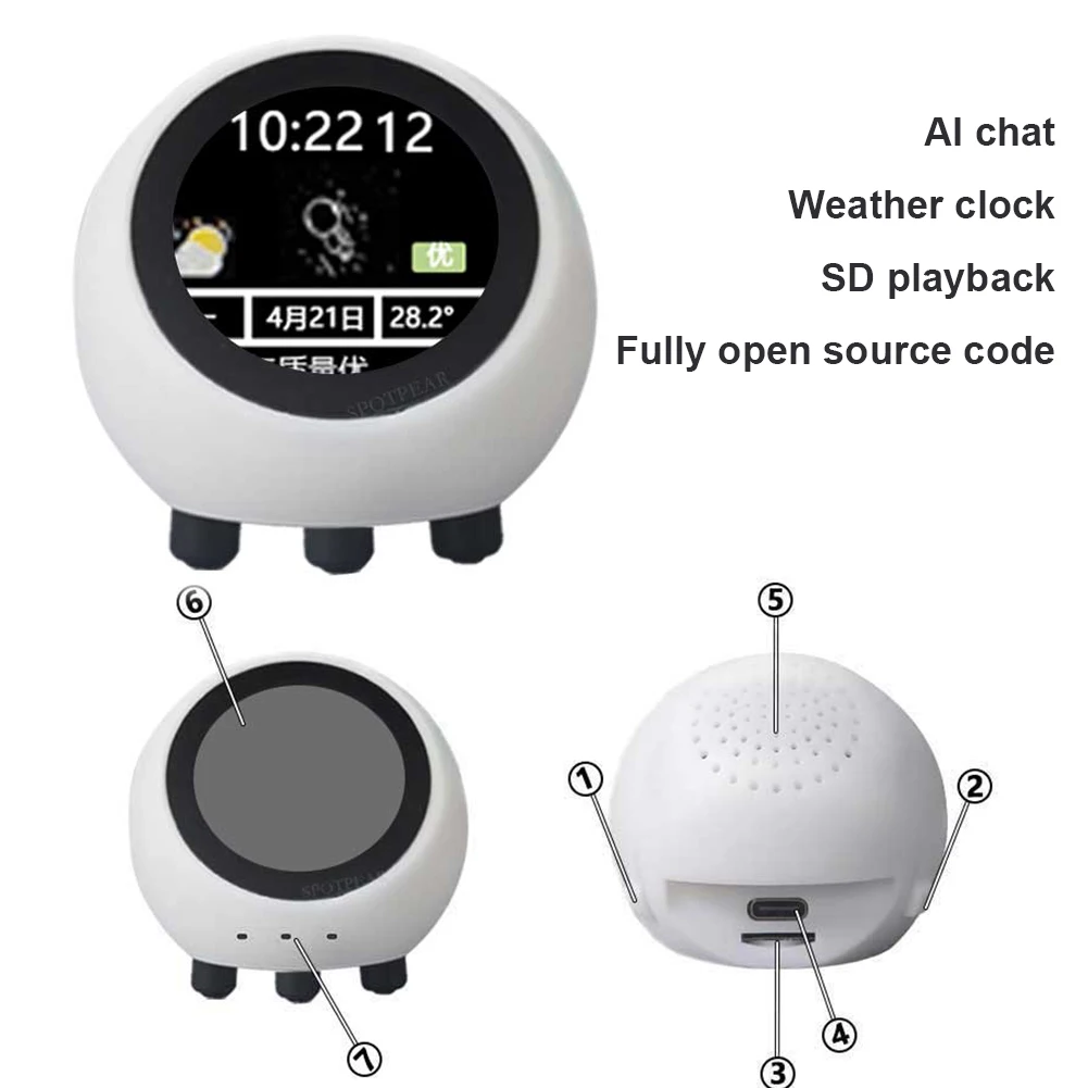 DeepSeek AI Voice Chat Robot Ball ESP32-S3 1.28inch LCD N16R8 Development Board XiaoZhi espHome Assistant Wifi Weather Clock - Imagen 4