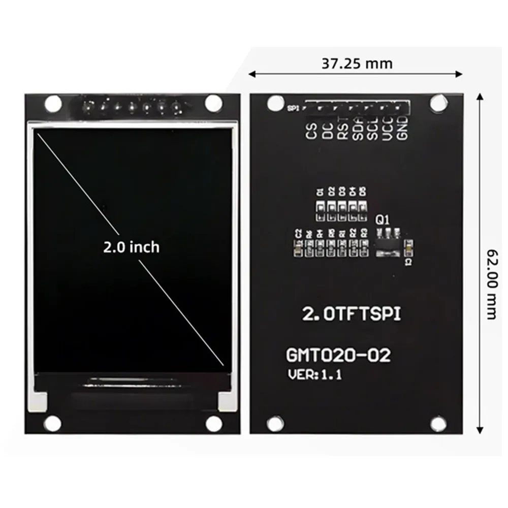 2.0 inch ESP32 Wireless Display TFT ST7789 LCD For ESP32 Main HUD RC Electric Golf Cart Project - 画像 (3)