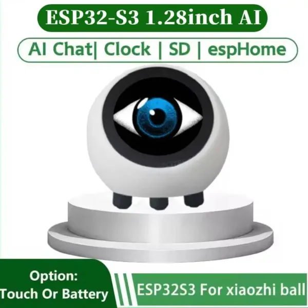 Bola robot de chat de voz con IA DeepSeek ESP32-S3, pantalla LCD de 1,28 pulgadas, placa de desarrollo N16R8, asistente Wi-Fi XiaoZhi espHome, reloj meteorológico