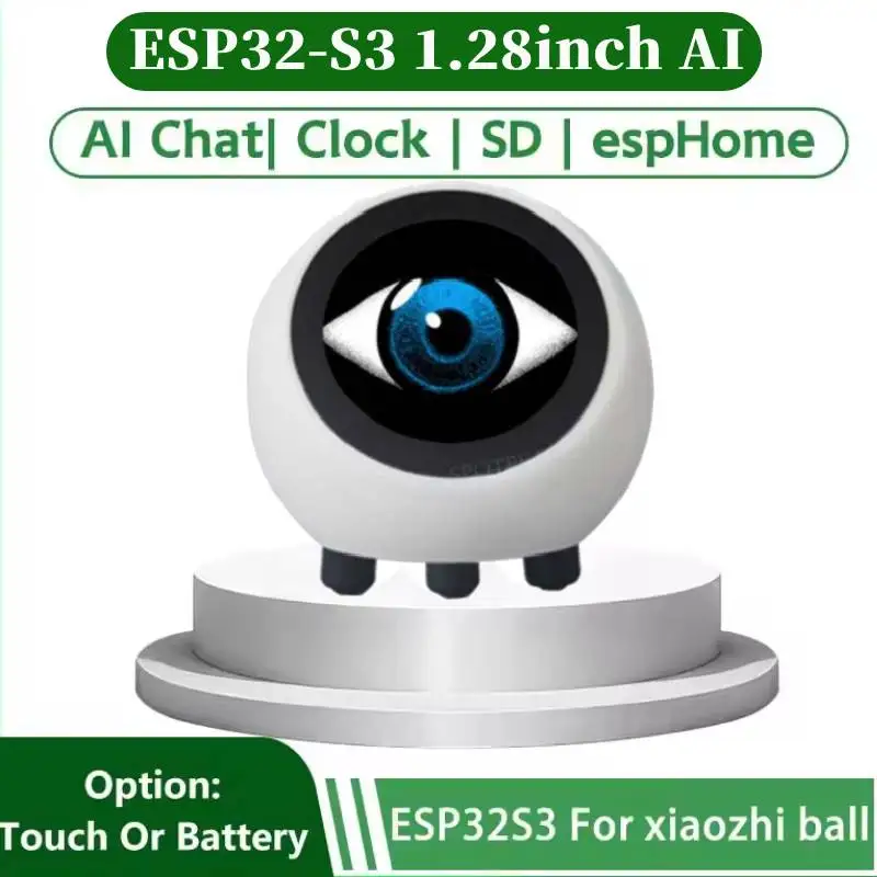 Bola robot de chat de voz con IA DeepSeek ESP32-S3, pantalla LCD de 1,28 pulgadas, placa de desarrollo N16R8, asistente Wi-Fi XiaoZhi espHome, reloj meteorológico