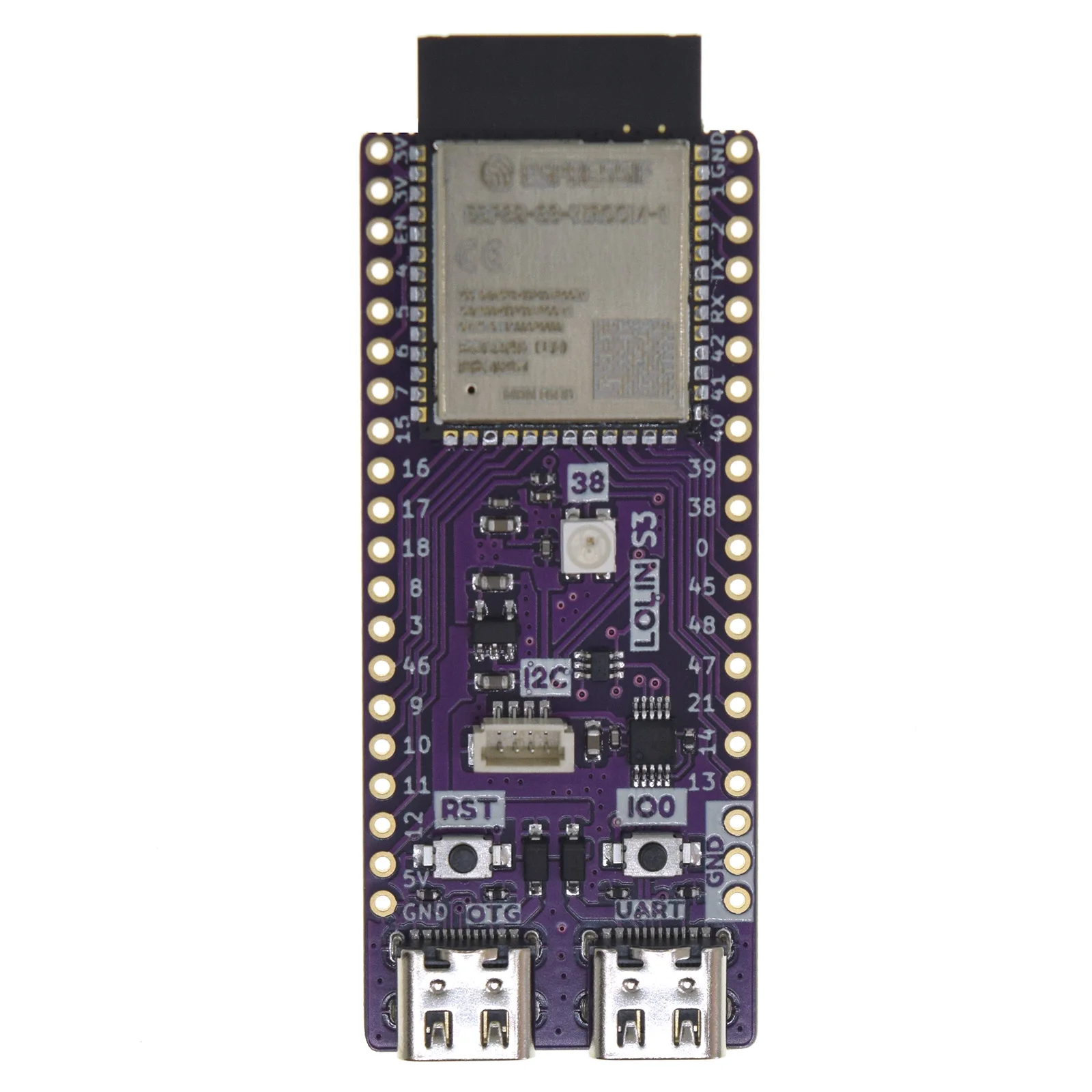 S3 V1.0.0 - LOLIN WIFI BLE IOT Board based ESP32-S3-WROOM-1 ESP32-S3 16MB FLASH 8MB PSRAM MicroPython Arduino Compatible - 画像 (2)
