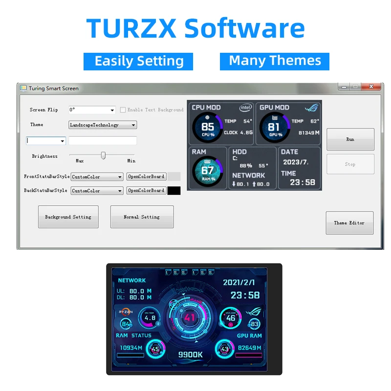 3.5 Inch IPS Type C Secondary Screen for Computer CPU GPU RAM HDD Display 320*480 USB LCD Monitor Freely AIDA64 Windows 10 11 - 画像 (6)
