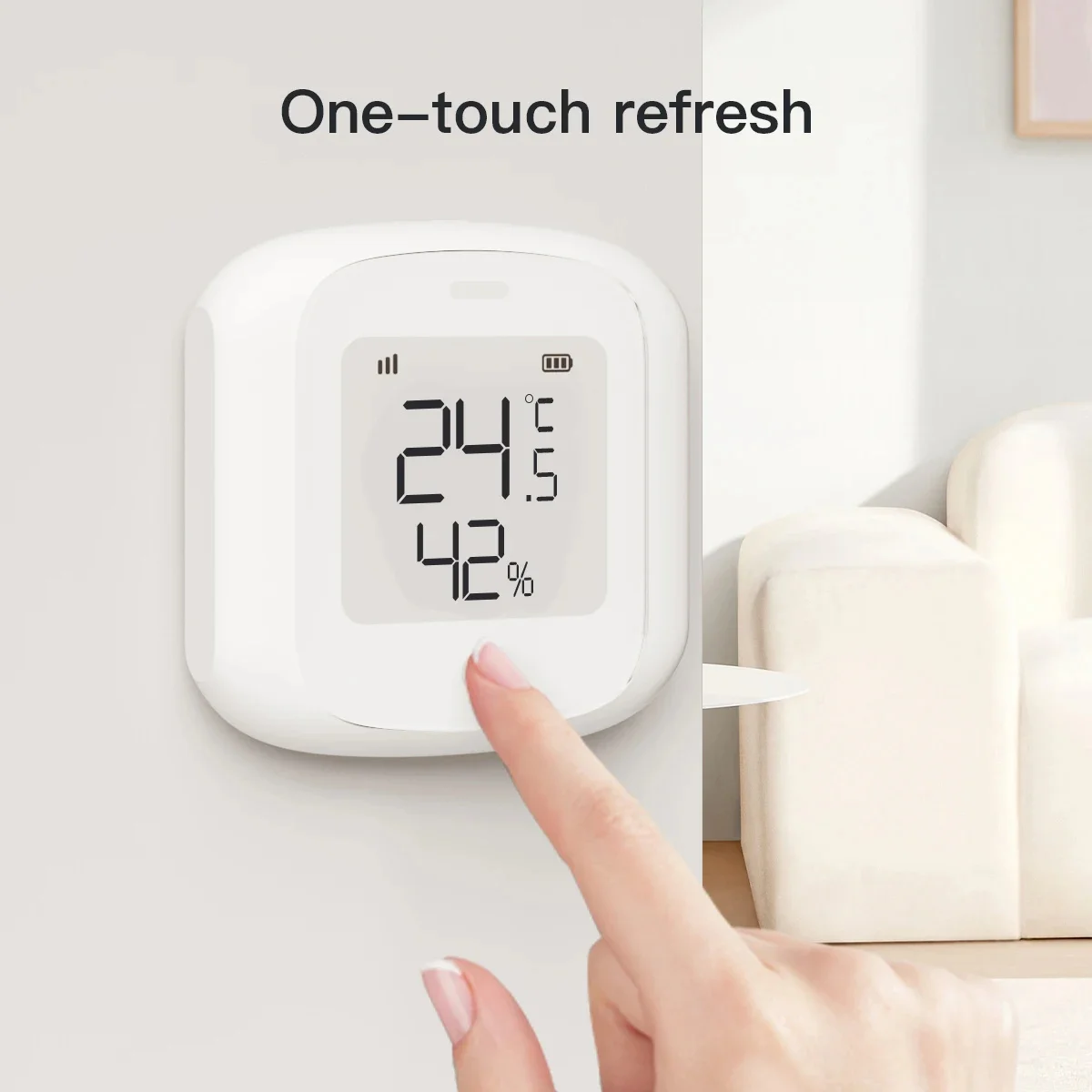 ZigBee / WIFI Temperature And Humidity Sensor LED Screen Smart Home Linkage Thermo-hygrome Google Home Alexa Voice Control - 画像 (2)