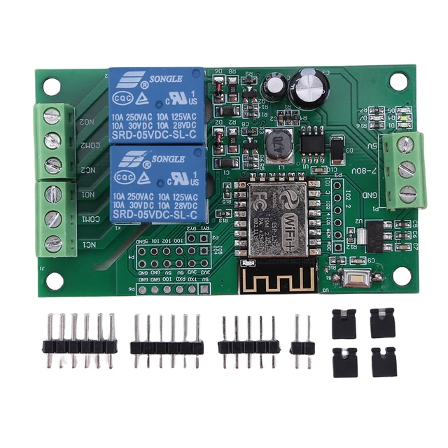 ESP8266 WIFI Relay Board Dual Channel ESP-12F Development Board DC 5V 10A Wireless Smart Relay Module Based on Arduino - Imagen 2