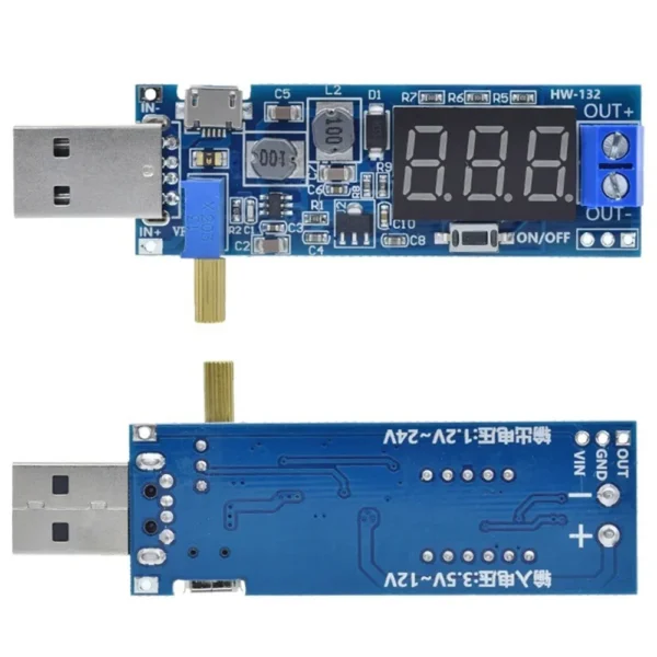 DC-DC 5V to 3 3V 9V 12V 24V USB Step Up Down Power Supply Module Adjustable Boost Buck Converter