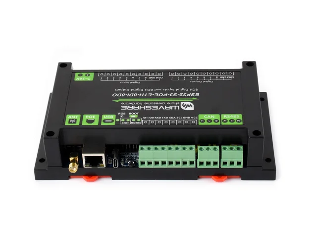 ESP32-S3 Industrial Control Board 8-Channel Controller with WiFi Bluetooth CAN IoT RS485 and RJ45 ETH interfaces POE - Imagen 3