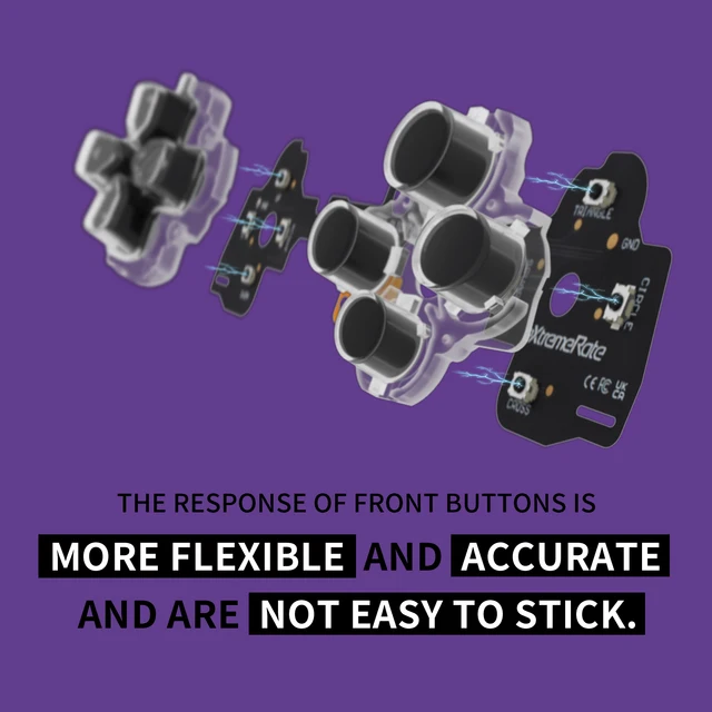 eXtremeRate Face Buttons Clicky Kit for ps5 Edge Controller, Custom Tactile Dpad Action Buttons Mouse Click Kit - 画像 (5)