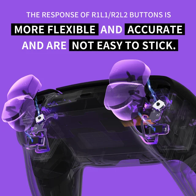 eXtremeRate Whole Clicky Kit V2 for ps5 Controller BDM-040/050 Shoulder Face Dpad Buttons, Micro Switch Clicky Hair Trigger Kit - Imagen 4
