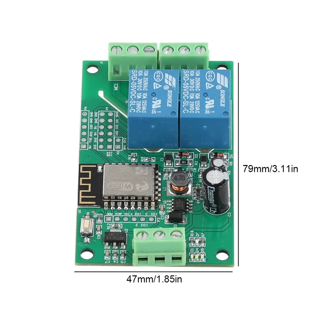 ESP8266 WIFI Relay Board Dual Channel ESP-12F Development Board DC 5V 10A Wireless Smart Relay Module Based on Arduino - Imagen 3