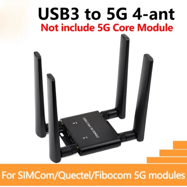 Waveshare USB - M.2 Key B 5Gドングル（SIM8202/SIM8262/RM520/RM530対応）