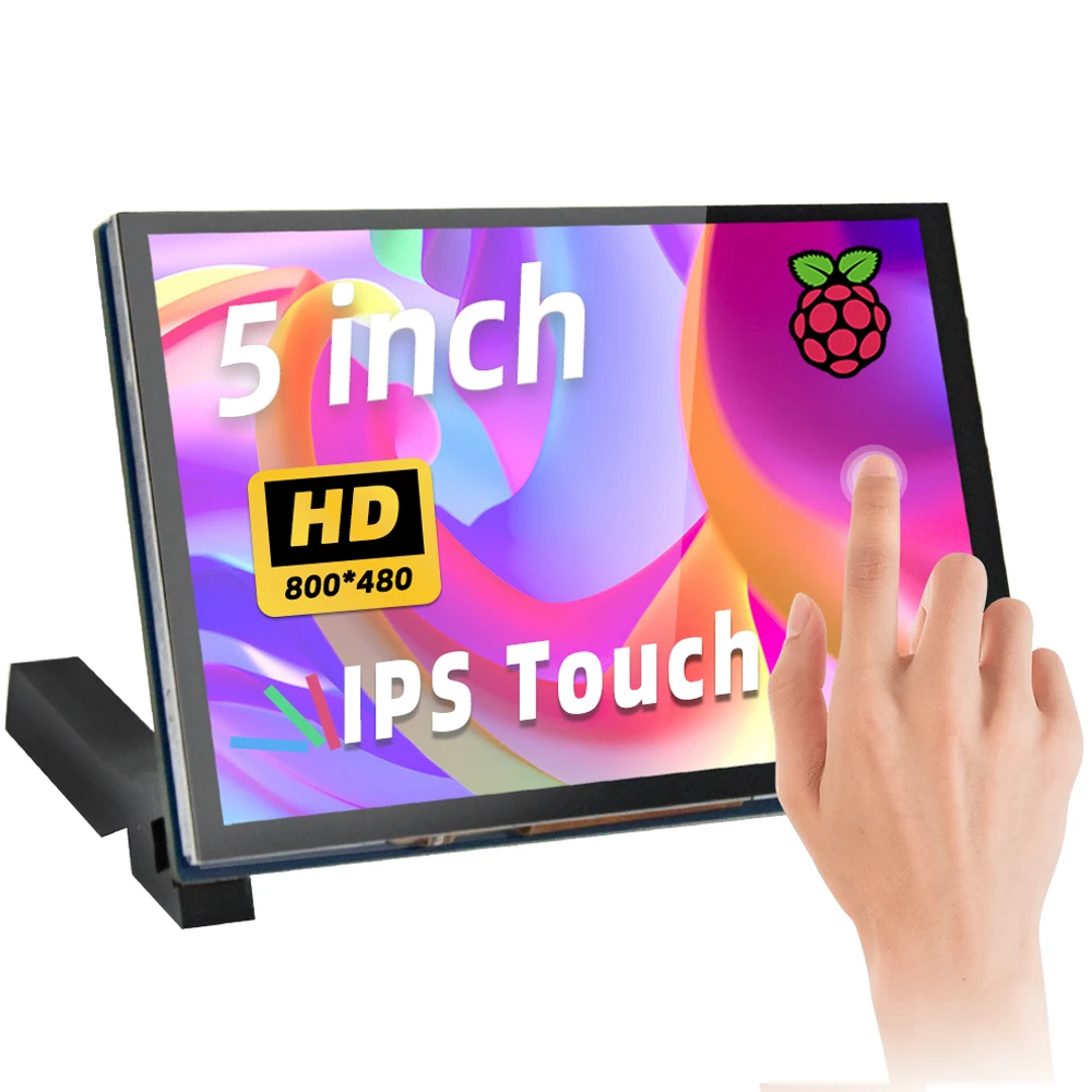 Pantalla táctil DSI de 5 puntos sin necesidad de controladores, 4,3/5/7 pulgadas, 800x480, para Raspberry Pi 5/4B/3B+/3B/3A+/2B/B+