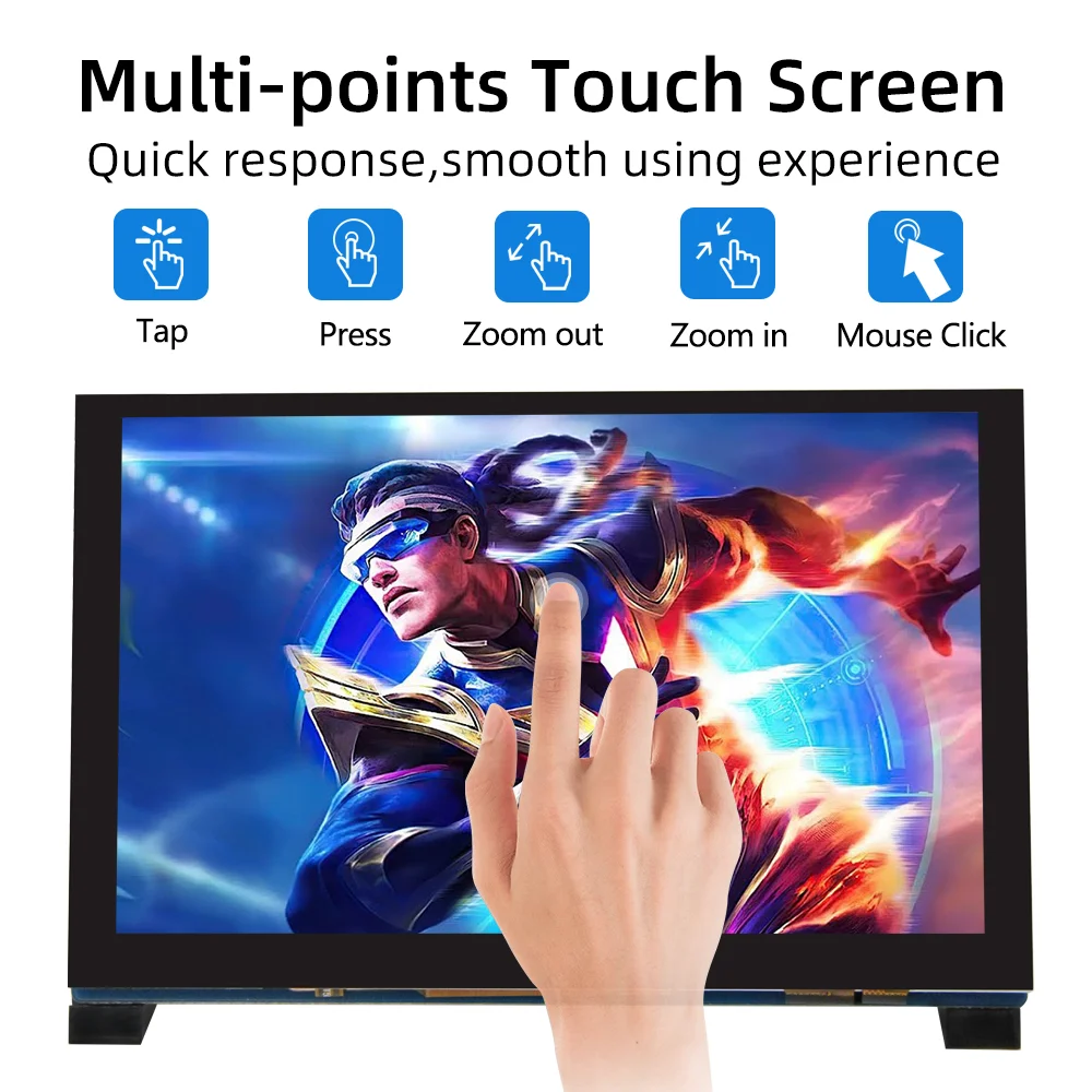 Raspberry Pi 5/4B/3B+/3B/3A+/2B/B+ 5-Point DSI Touch Screen Driver-Free 4.3/5/7 Inch 800x480 LCD Display Screen for Raspberry Pi - Imagen 2