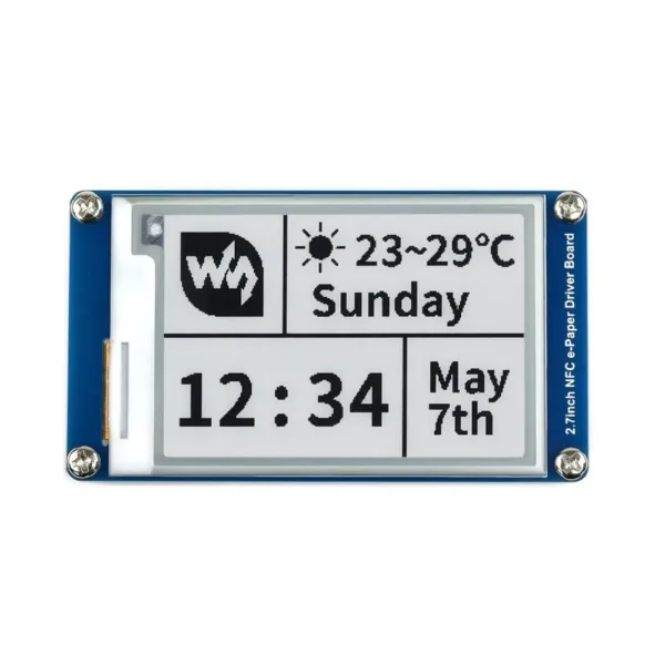 Módulo de pantalla de tinta electrónica (Epaper) de 2,7 pulgadas con NFC inalámbrico para aplicaciones de teléfonos móviles iOS y Android.