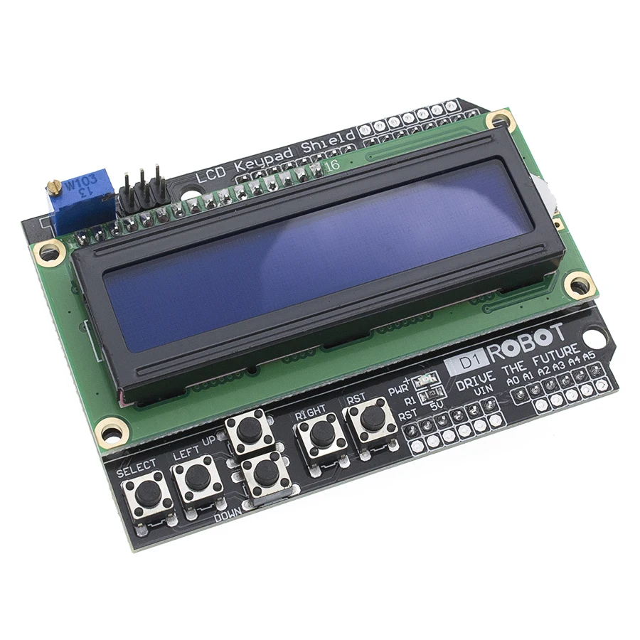 Módulo LCD con teclado LCD1602 y pantalla azul para Arduino ATMEGA328 ATMEGA2560 Raspberry Pi UNO
