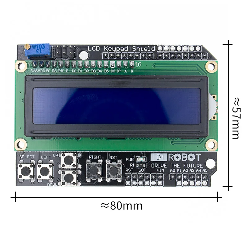 LCD Keypad Shield LCD1602 LCD 1602 Module Display Blue Screen For Arduino ATMEGA328 ATMEGA2560 Raspberry pi UNO - Imagen 3