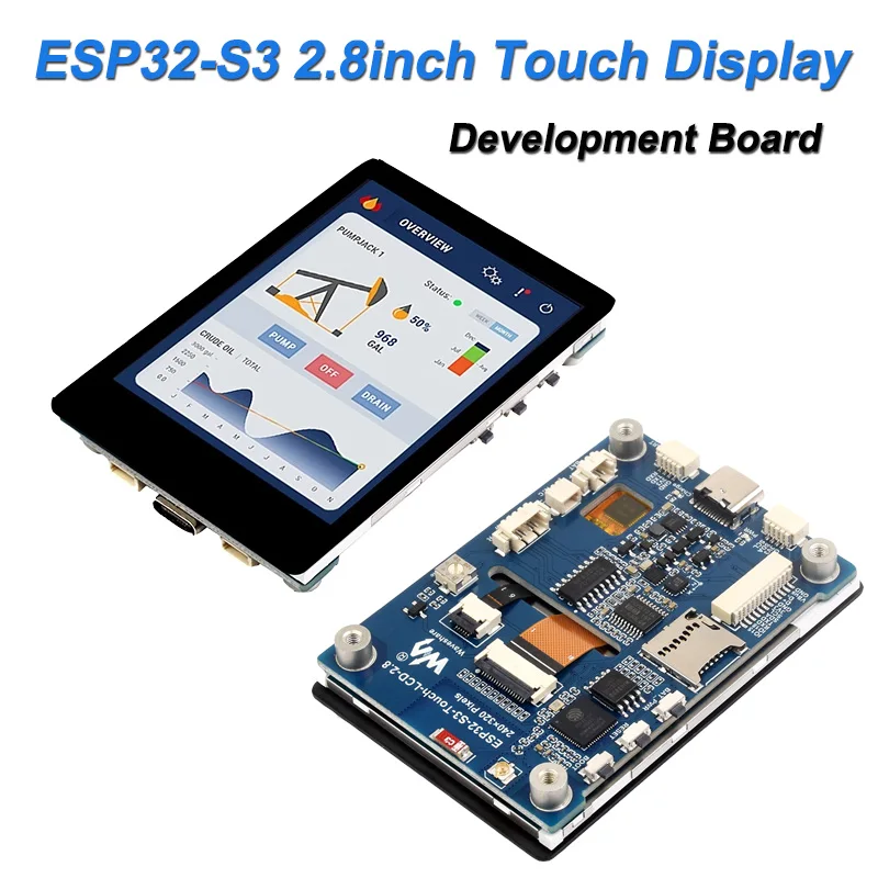 ESP32-S3 2.8インチIPSタッチスクリーン開発ボード 5点マルチタッチ対応 240x320ピクセル タッチディスプレイ WiFi、Bluetooth、HMI/LVGL GUI対応