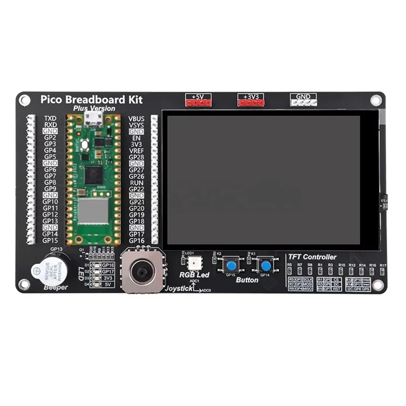 Actualizado para Raspberry Pi Pi Pico /Pico W/2 Kit de protoboard con pantalla táctil de 3,5 pulgadas Placa de expansión para proyectos DIY con Picow