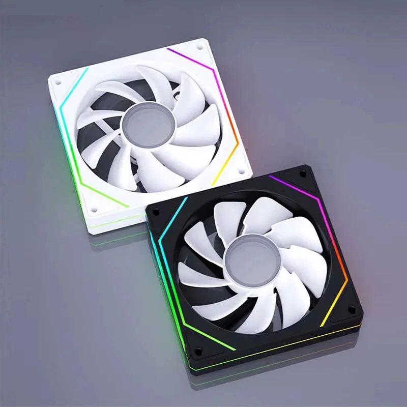 PRISM 4 PRO Computer Chassis Fan 120mm 5V 3PIN ARGB 4 Pin PWM Quiet Cooling Fan 12V Large Air Volume 45.2CFM/600-1500RPM - Imagen 4