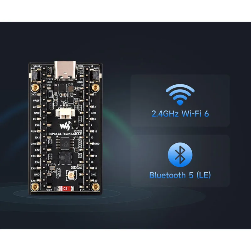ESP32-C6 1.9 inch LCD Screen ESP32-S3 Development board Touch Option Supports WiFi 6 & Bluetooth Type-C - 画像 (2)