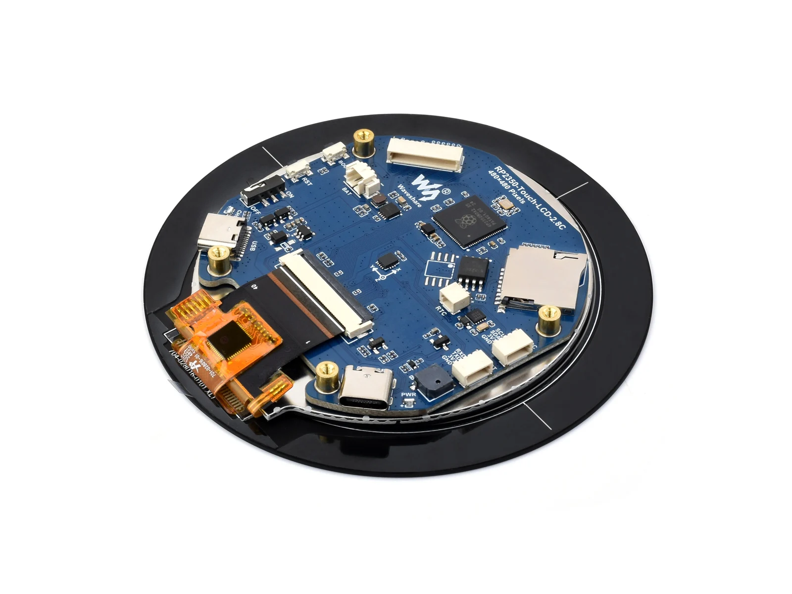 RP2350 2.8inch Round Display Development Board, 480×480, Based On The Raspberry Pi RP2350B Dual-core & Dual-architecture Microco - Imagen 4