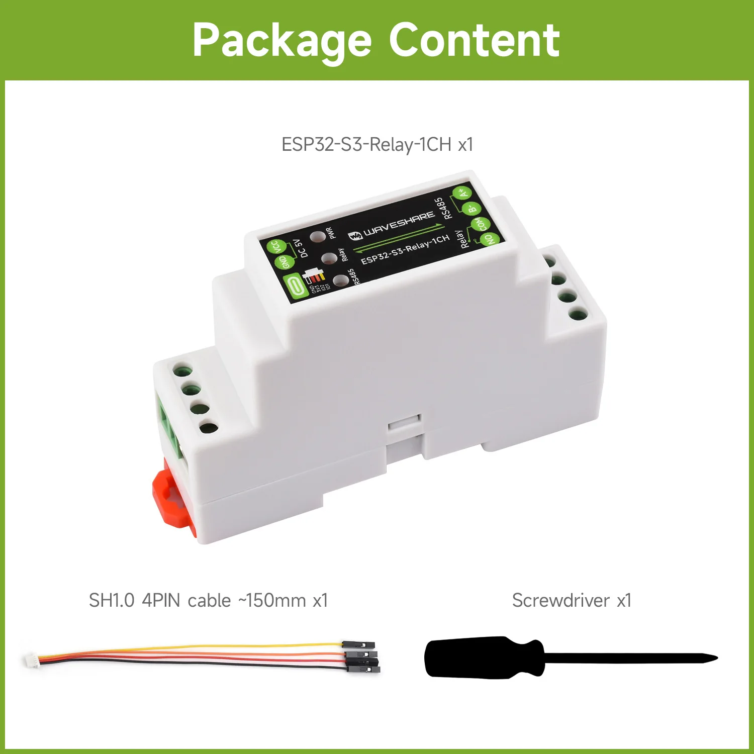 Waveshare Industrial 1-Channel ESP32-S3 WiFi Relay Module, Supports WiFi / Bluetooth / RS485 Control, With Multiple Isolation - Image 5
