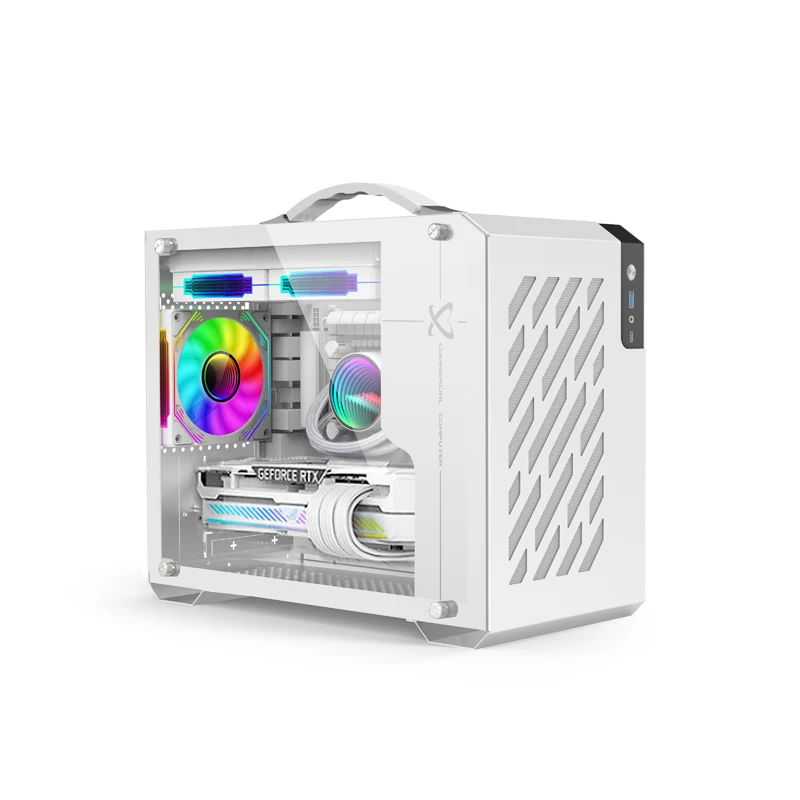 Power Train X200 MINI-ITX Handheld Computer Case Glass Side Transparent Case 240 Water Cooled MATX Desktop Small Host Case - 画像 (2)