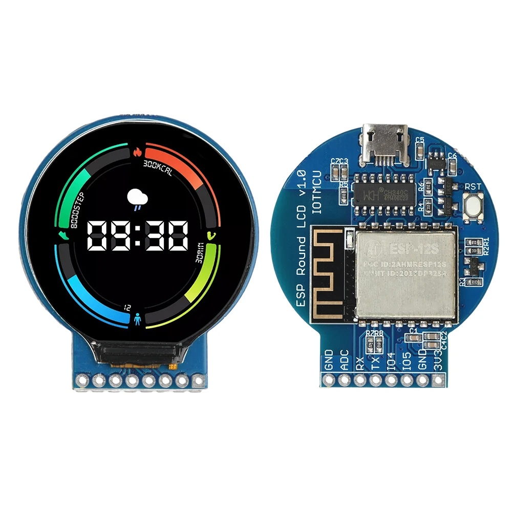 1.28-inch Circular LCD Display ESP8266 Development Board NodeMCU Expansion with GC9A01 Chip 240x240 Resolution for IoT Projects - 画像 (2)