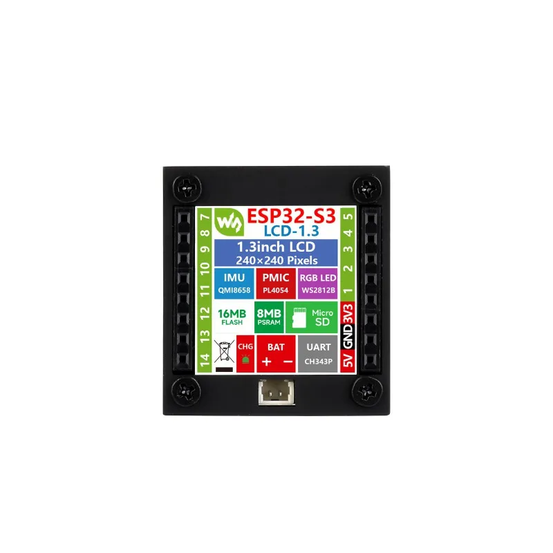 ESP32-S3 1.3inch Display Development Board, 240×240 Pixels, Built-in ST7789V2 Chip And 6-Axis IMU, 262K Color, SPI Communication - 画像 (3)