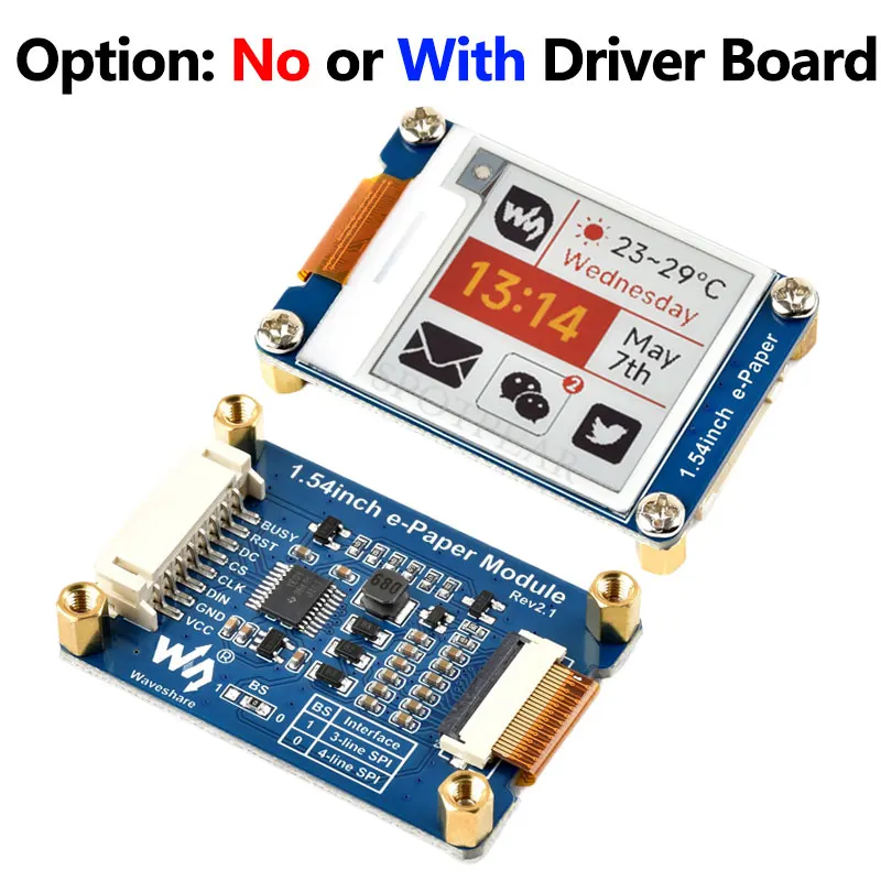 1.54inch e-Paper HAT+ (G) E-Ink Red/Yellow/Black/White Display Color 200*200 For Raspberry Pi/Arduino /STM32/Jetson - Imagen 4