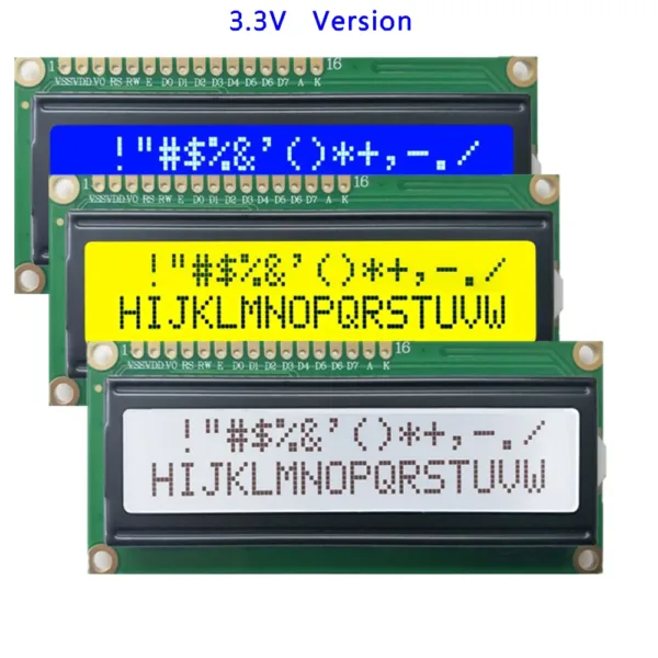 3.3V 16*2 Character LCD Display LCM 1602 16X2 162 Screen HD44780 Yellow/Blue/Gray Color For 51 STM32 R3