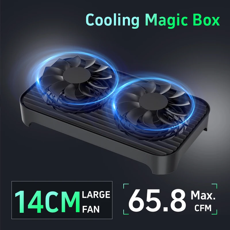 Z-X4 de 14 cm, ventiladores duales, bajo nivel de ruido, apilable mediante base de radiador para chasis de enrutador/miniatura, interfaz USB, 65,8 CFM/18 dBA.