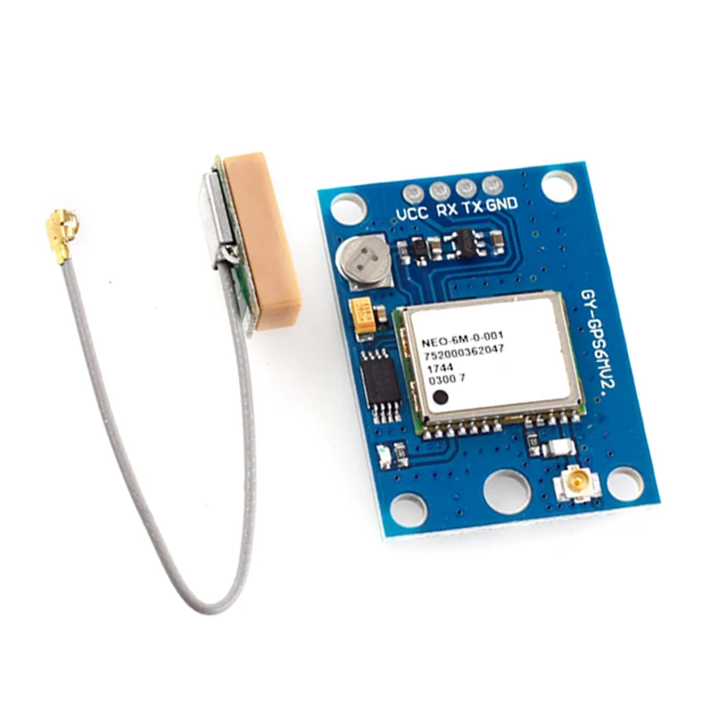 GY-NEO6M V2 NEO-6M GPS Module With Flight Control EEPROM Controller MWC APM2.5 Active Antenna For Arduino/ESP32/RaspberryPi 3V-5V RS232 TTL Board - 画像 (2)