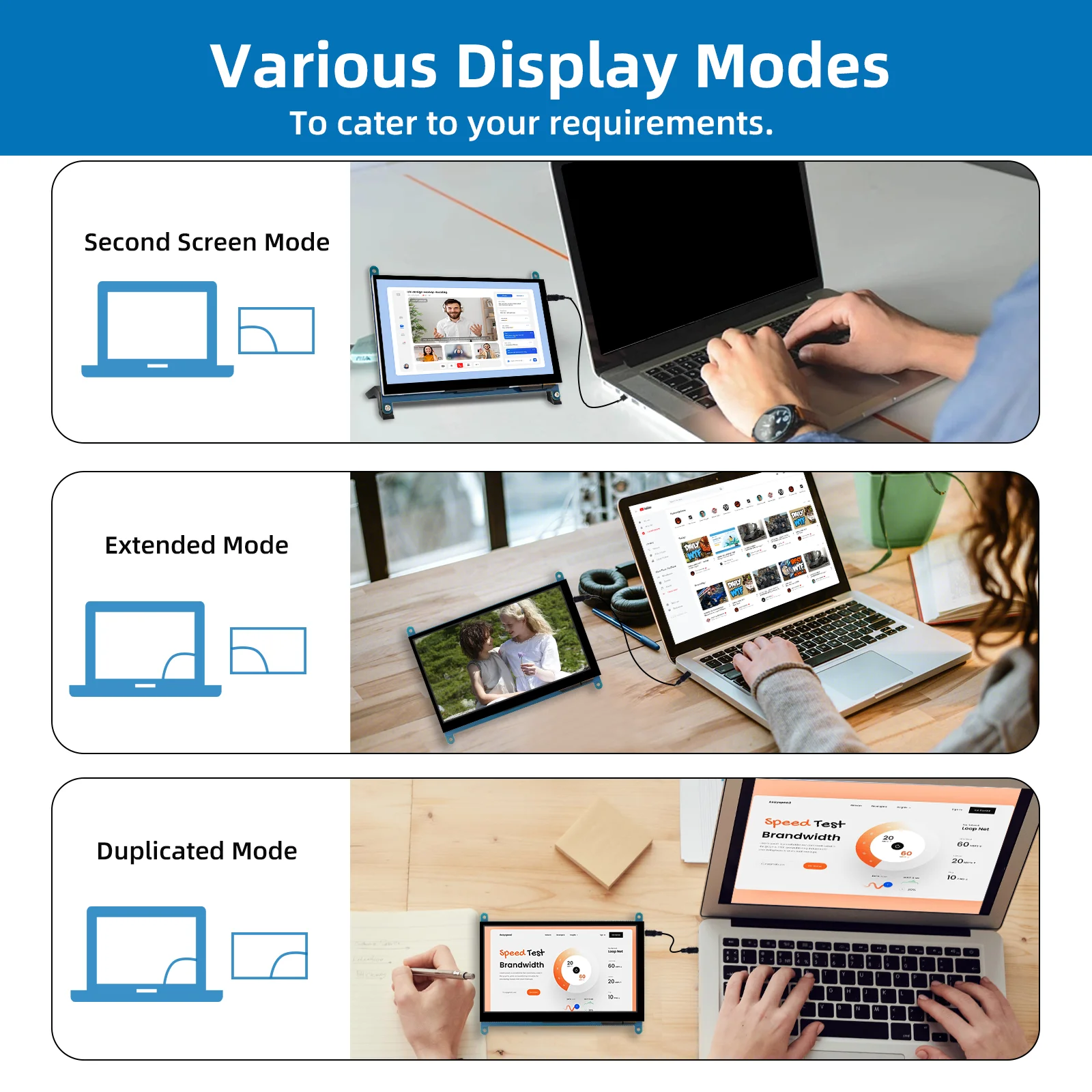 Raspberry pi 7 inch screen, IPS TFT LCD HDMI Display Touch Screen Monitor 1024*600 - Imagen 5