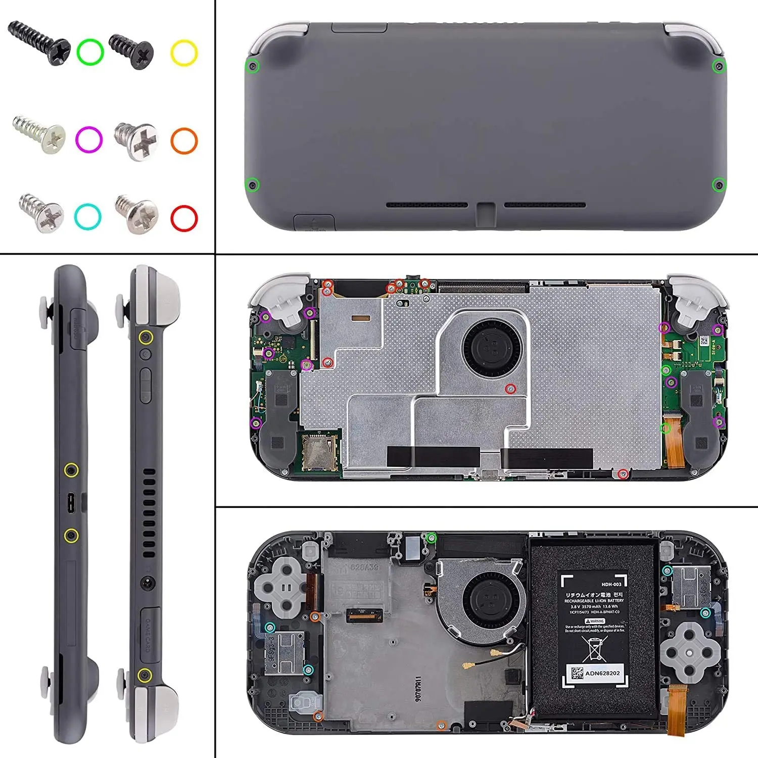 eXtremeRate Replacement Handheld Controller Housing Custom Shell with Screen Protector & ABXY Buttons for Nintendo Switch Lite - Imagen 2