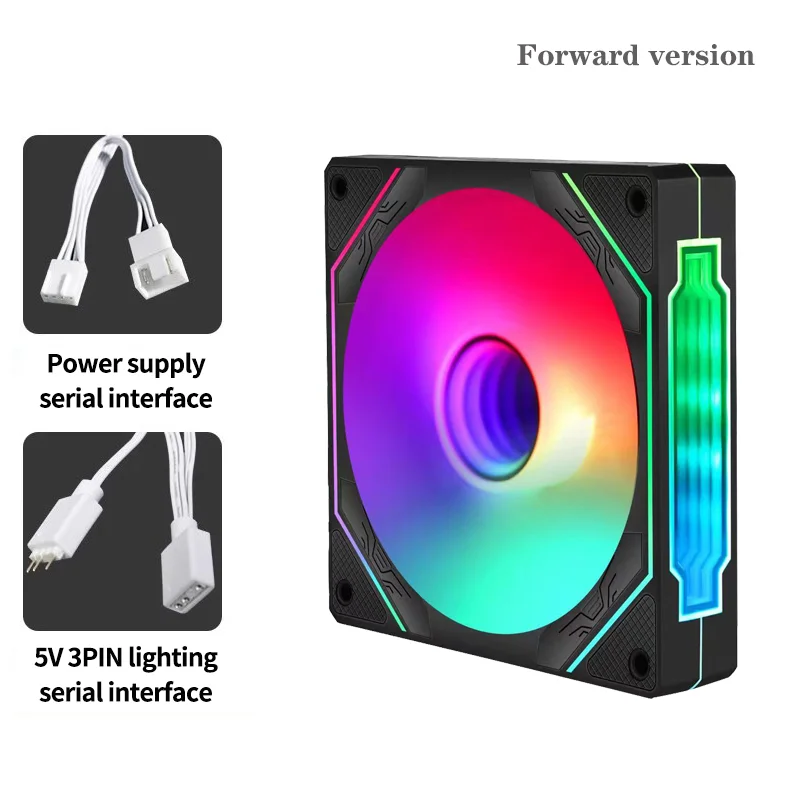PRISM 4 PRO Computer Chassis Fan 120mm 5V 3PIN ARGB 4 Pin PWM Quiet Cooling Fan 12V Large Air Volume 45.2CFM/600-1500RPM - Imagen 3