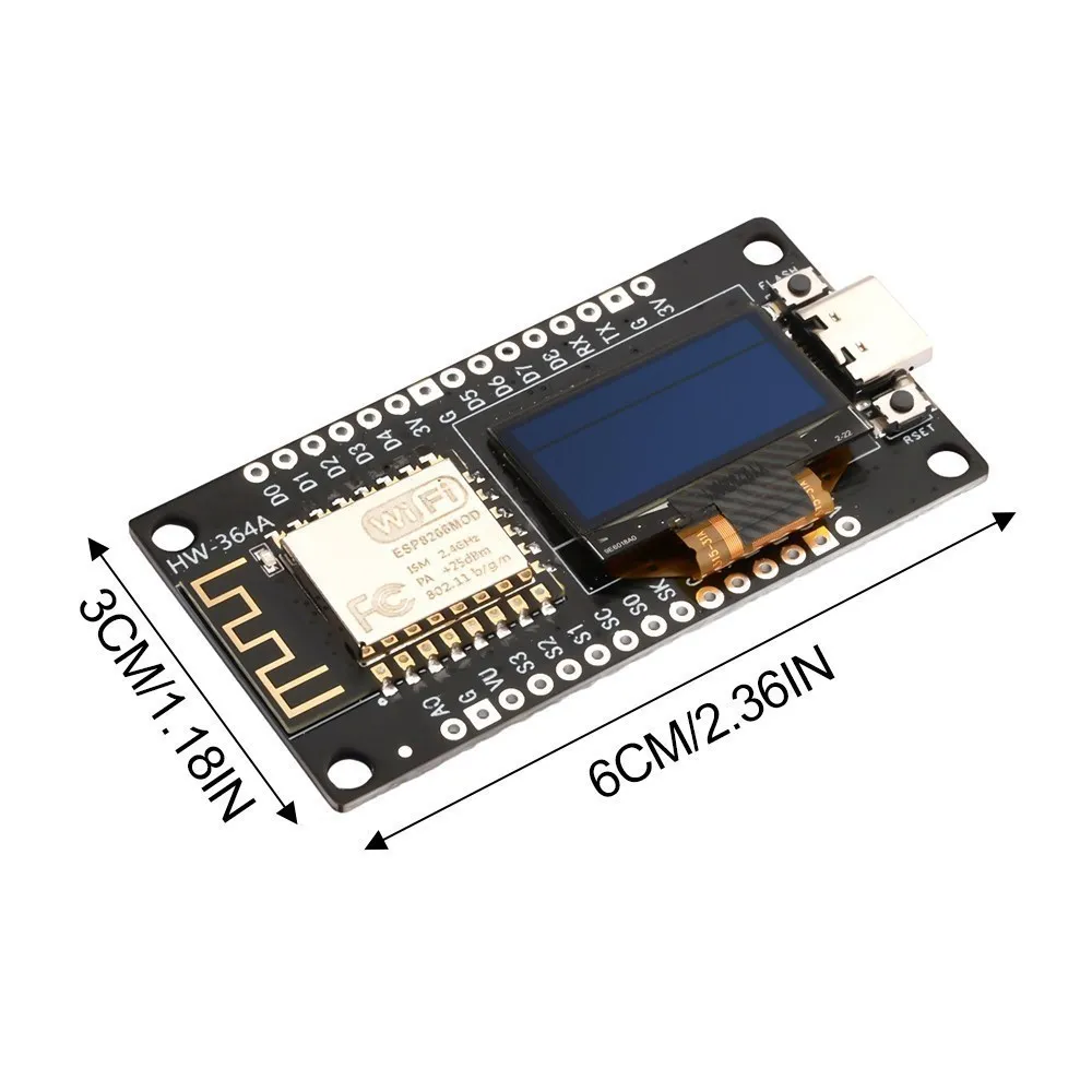 NodeMCU ESP8266 development board with 0.96 inch OLED Display CH340G ESP-12F WiFi module TYPE-C USB for Arduino Micropy - 画像 (3)