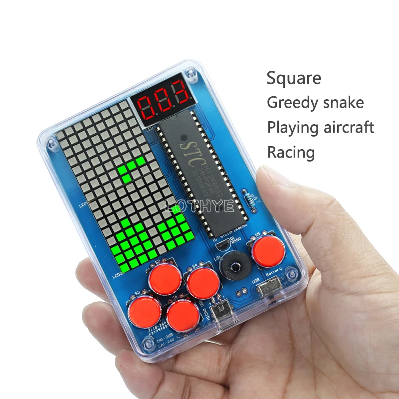 DIY Game Kit Retro Classic Electronic Production Kit Soldering Welding Tranning Set Snake Plane Racing Mini Pixel Game Console - 画像 (2)