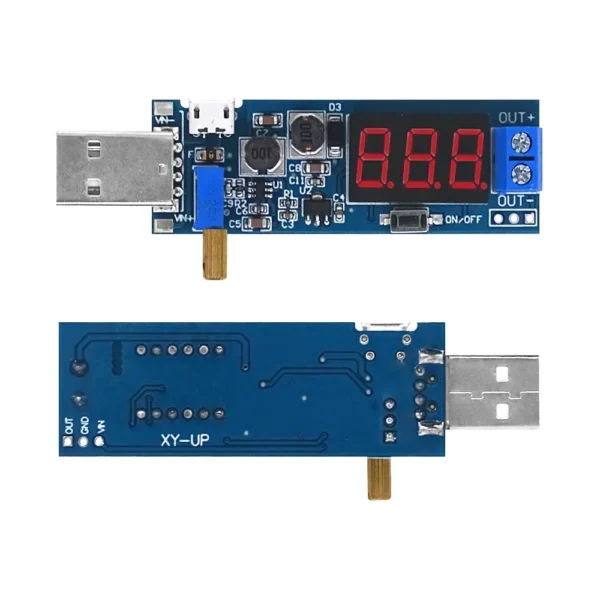 DC-DC USB step-up/step-down power supply voltage regulator module 5V to 3.3V 9V 12V 24V converter output DC 1.2V-24V