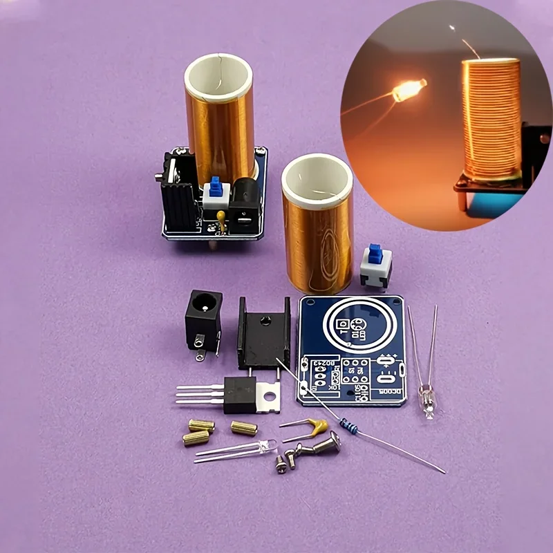 Mini Tesla Coil Kit, BD243, DIY Electronic Project, Hand Solder Practice, No Battery Required, Non-Laser for Hobbyists - 画像 (3)
