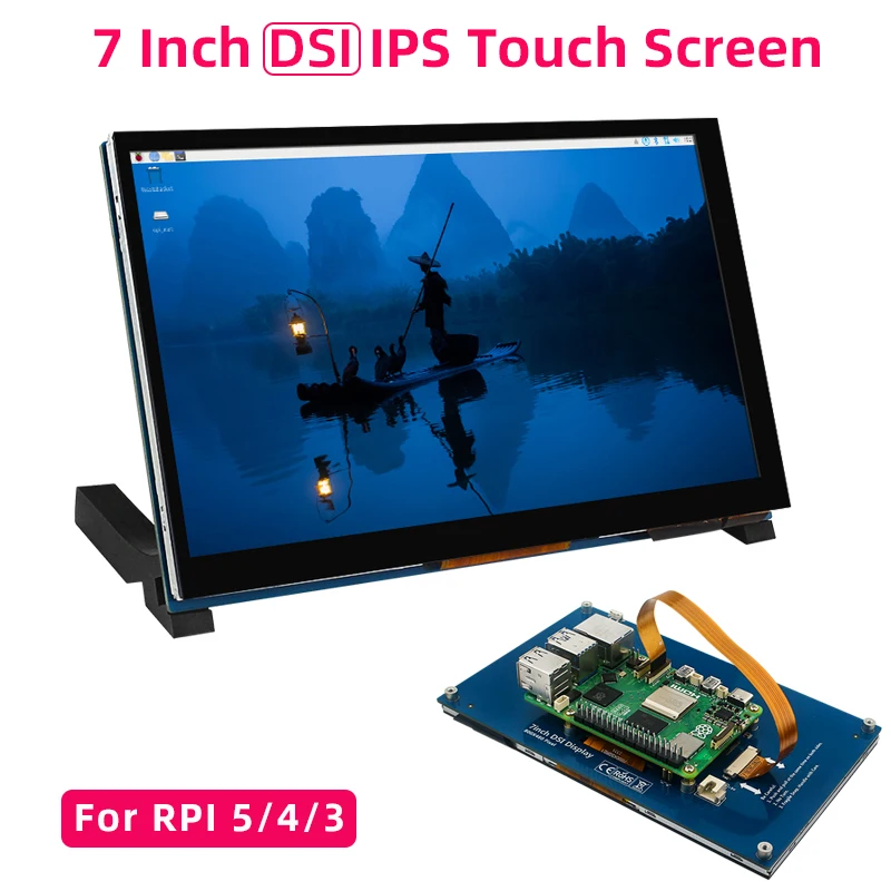 Raspberry Pi 5 4B 3B+ 3B 用 7 インチ DSI タッチスクリーン IPS ディスプレイ 800*480 LCD MIPI CSI ケーブル 標準モニター付き RPI 5 Pi5