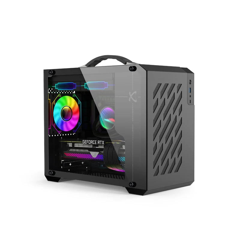 Power Train X200 MINI-ITX Handheld Computer Case Glass Side Transparent Case 240 Water Cooled MATX Desktop Small Host Case - 画像 (3)