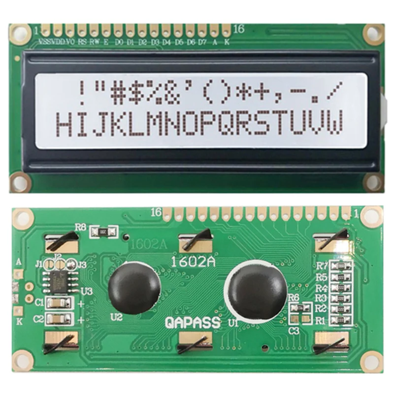 3.3V 16*2 Character LCD Display LCM 1602 16X2 162 Screen HD44780 Yellow/Blue/Gray Color For 51 STM32 R3 - Imagen 3
