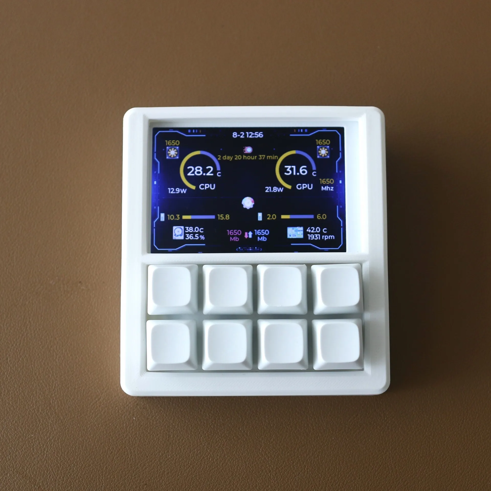 3.5 Inch LCD Programmable Macro Keyboard, 8-Key Hot-Swappable, RGB Backlight, USB Secondary Display Game Accessory - Imagen 2