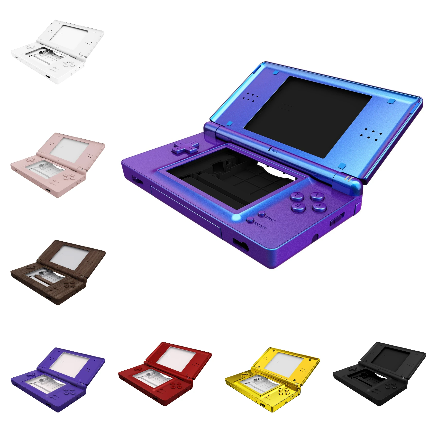 eXtremeRate Komplettes Ersatzgehäuse für Nintendo DS Lite, Schutzhülle mit Tasten und Bildschirmlinse für NDSL - Einzelserie