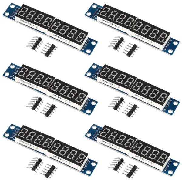 8-stellige 7-Segment-MAX7219-Digitalsegmentmodul, 7-teilige 8-Bit-LED-Anzeigeröhre für MCU/51/AVR/STM32 für Raspberry Pi ESP