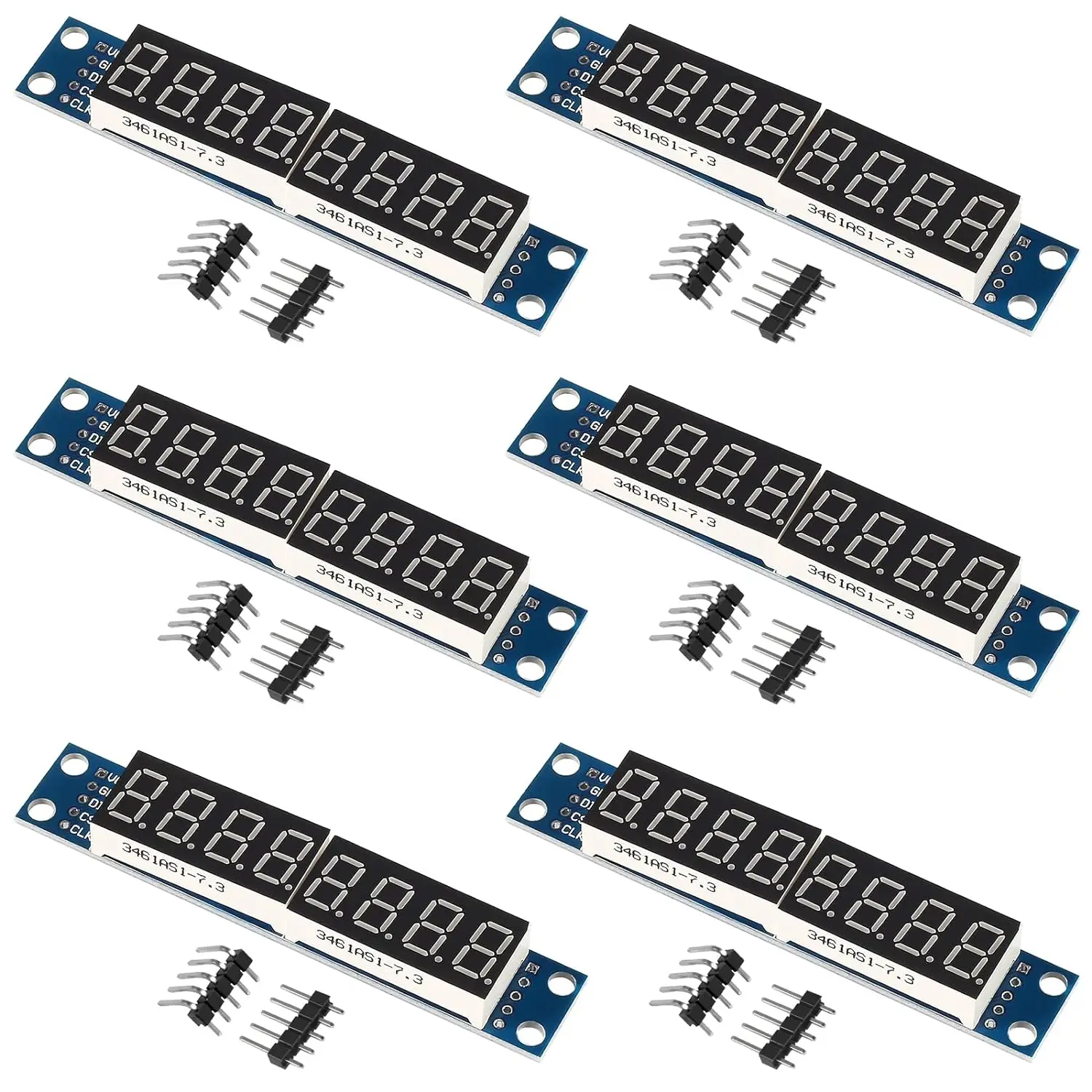 Módulo de segmento digital MAX7219 de 8 dígitos y 7 segmentos, tubo de visualización LED de siete secciones y 8 bits para MCU/51/AVR/STM32 para Raspberry Pi ESP