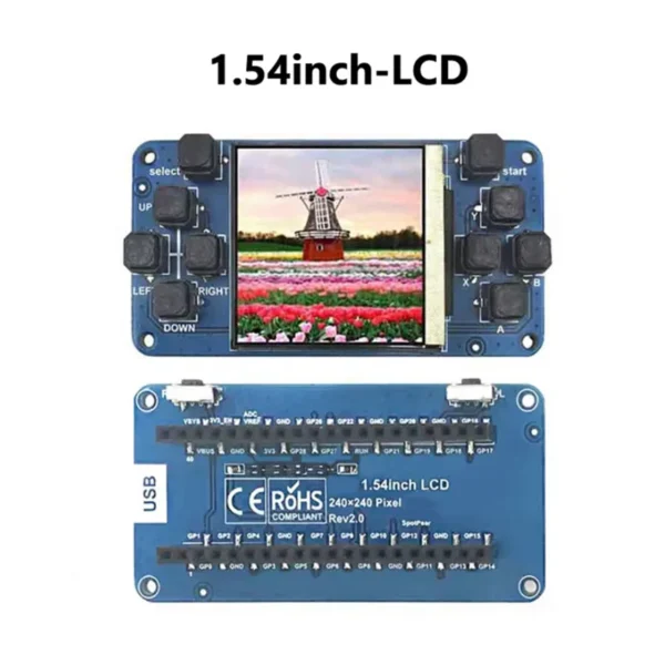 Bright 1.54 Inch 240X240 LCD Display, Crisp IPS Screen For Raspberry Pi Pico Projects